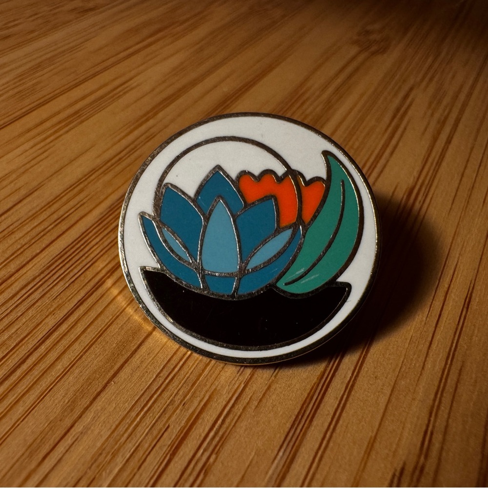 Colorful Enamel Pin with Floral Design